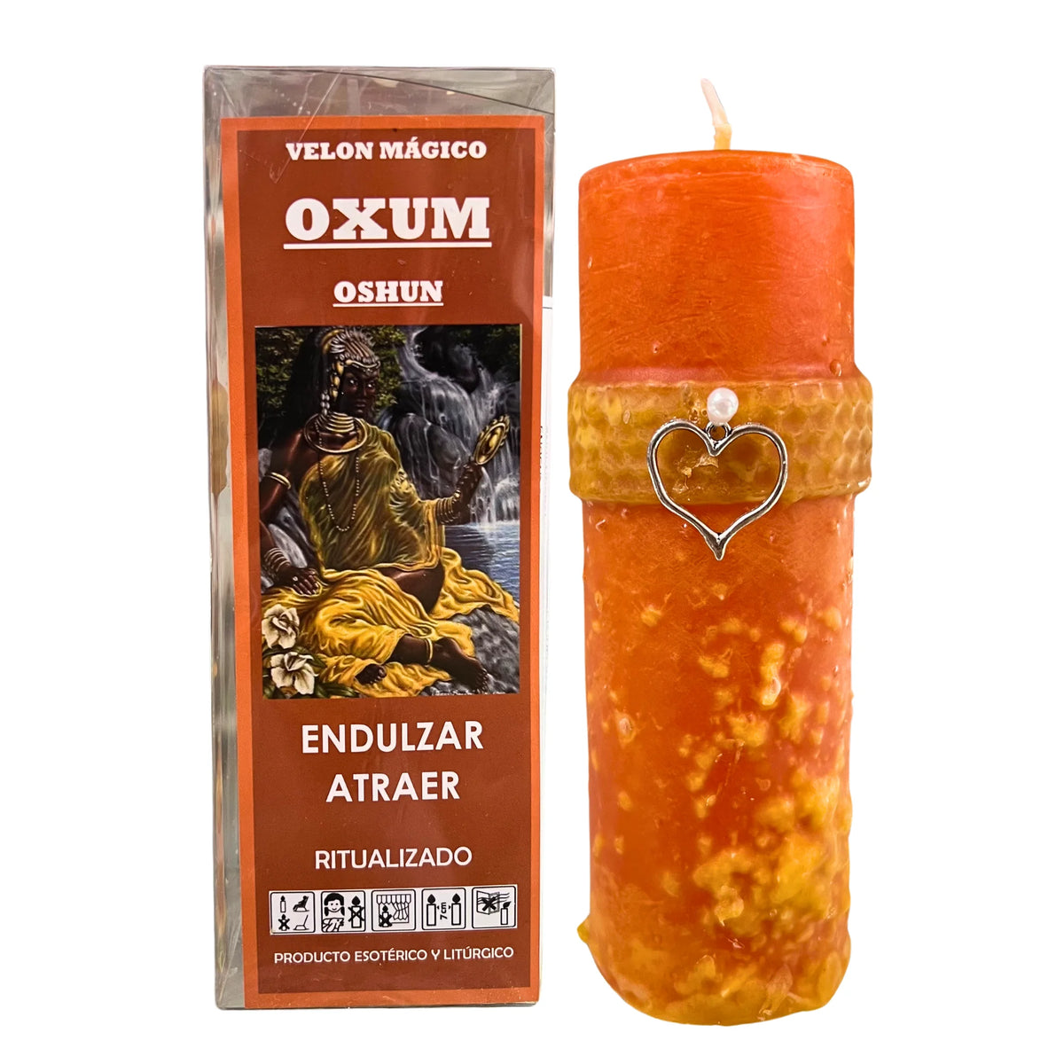 Vela Ritual de Oxum con Amuleto — Amor, Dulzura y Armonía