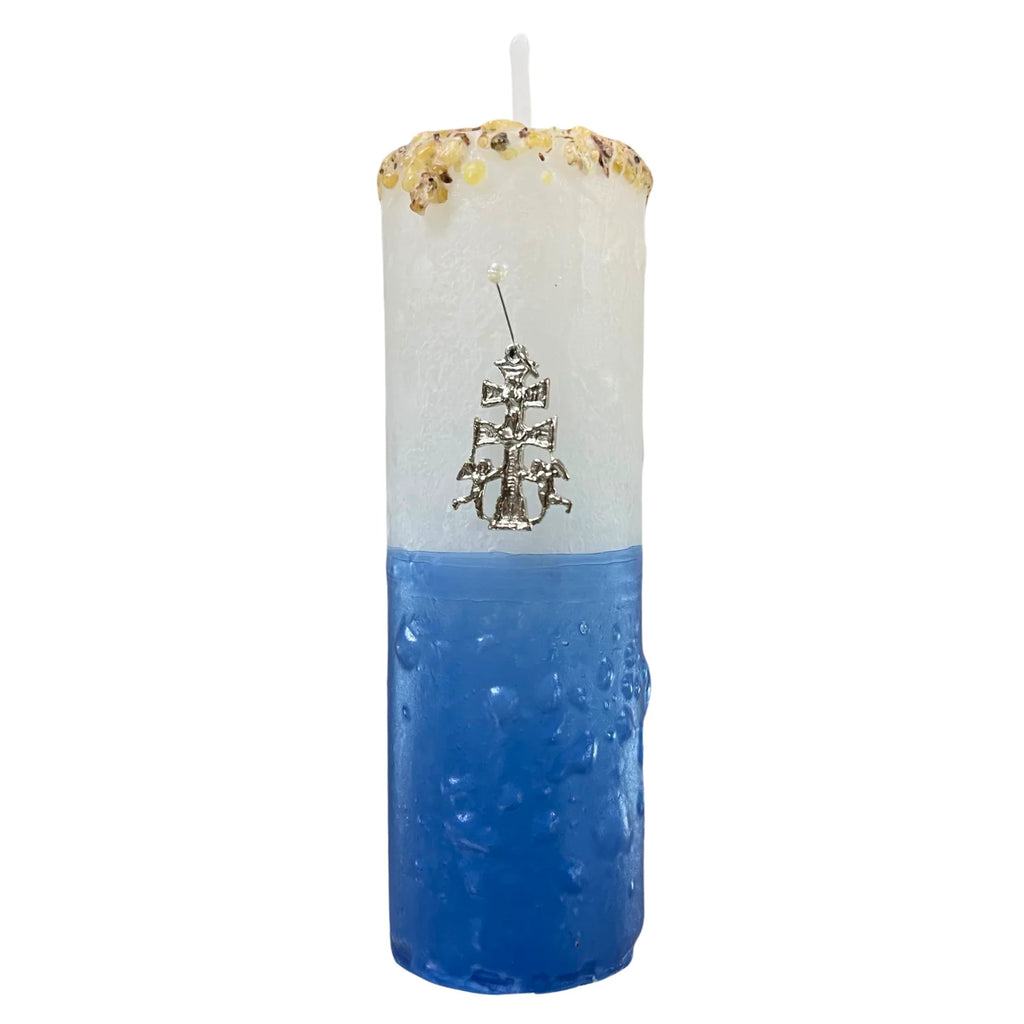 Velón de la Cruz de Caravaca — Protección Espiritual con Amuleto y Oración