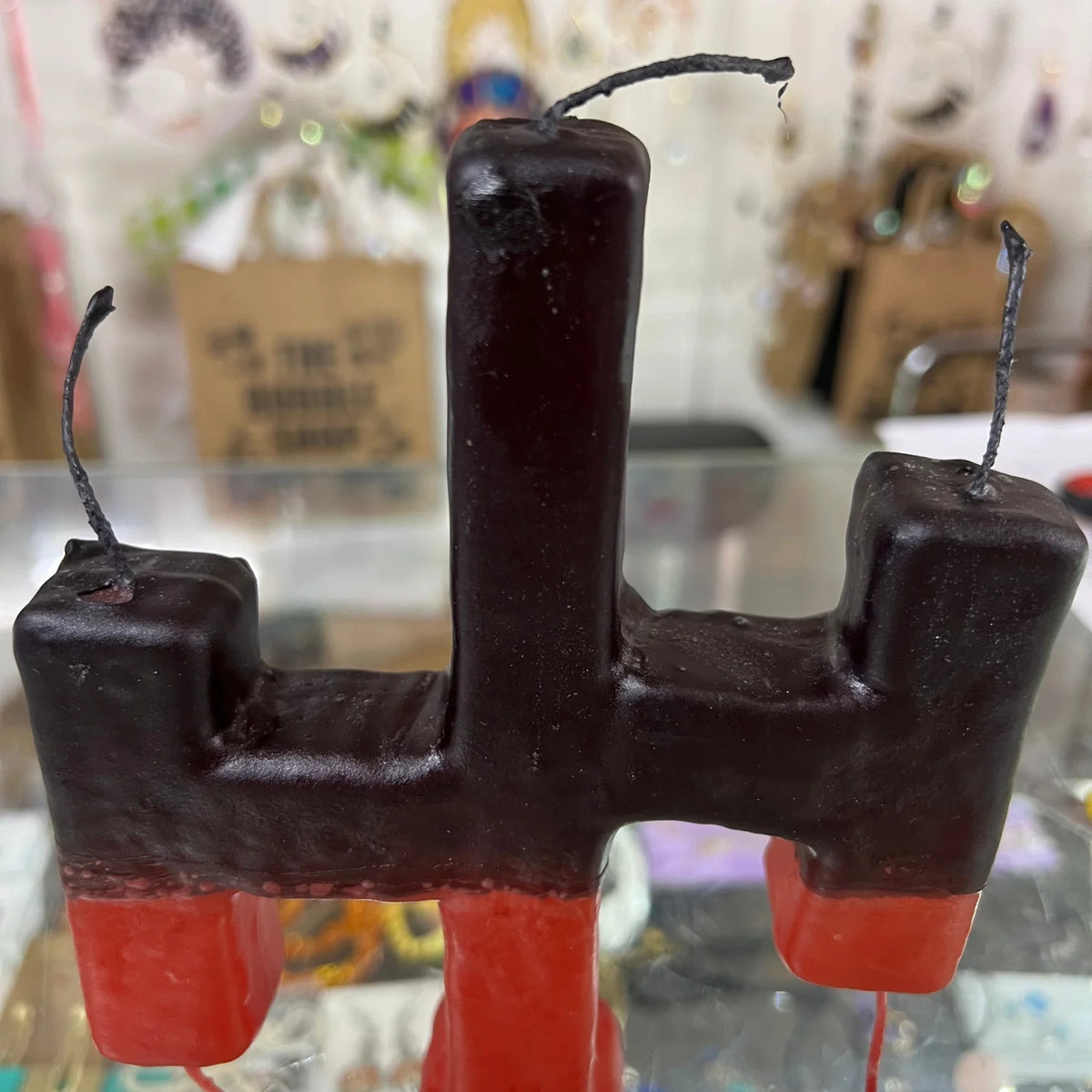 Ritual de Exú Abrecaminos — Vela de 5 Mechas y Aceite Desatrancadera