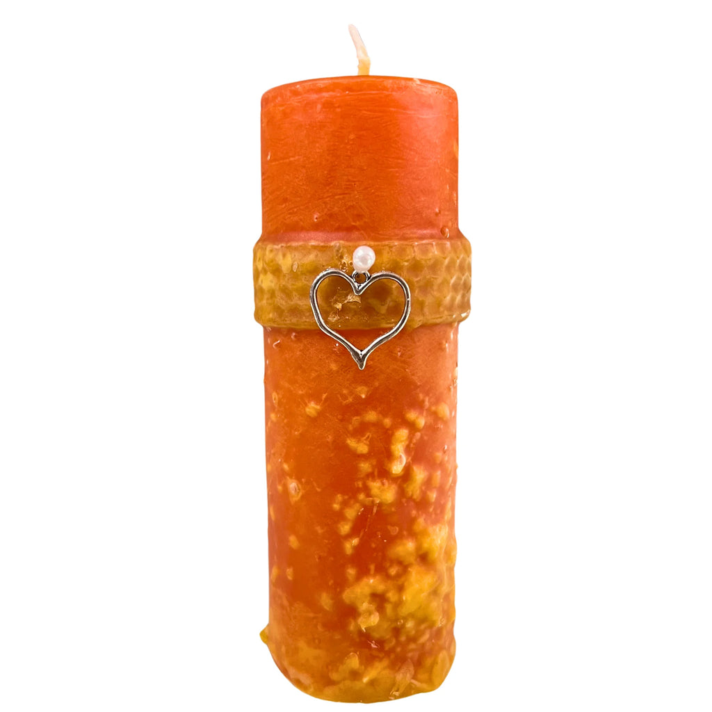 Vela Ritual de Oxum con Amuleto — Amor, Dulzura y Armonía