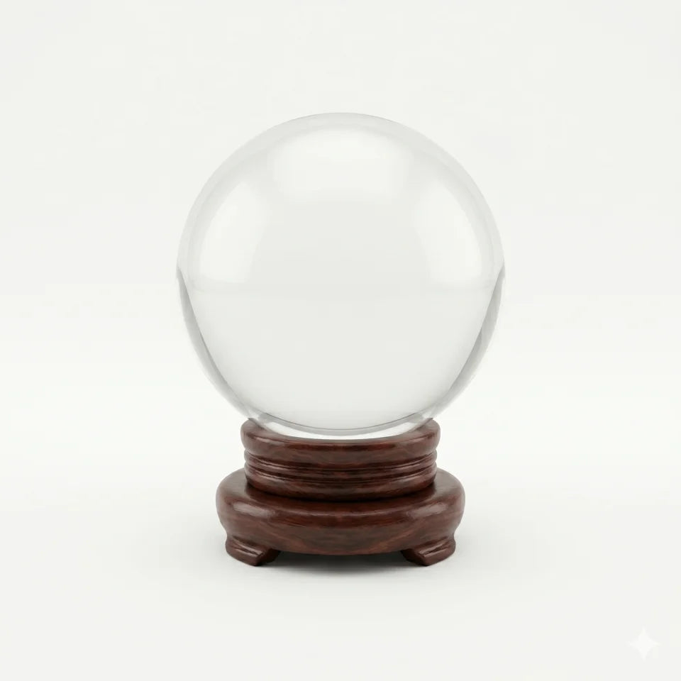 Esfera de Cristal de 10 cm con Soporte y Tapete Ritual