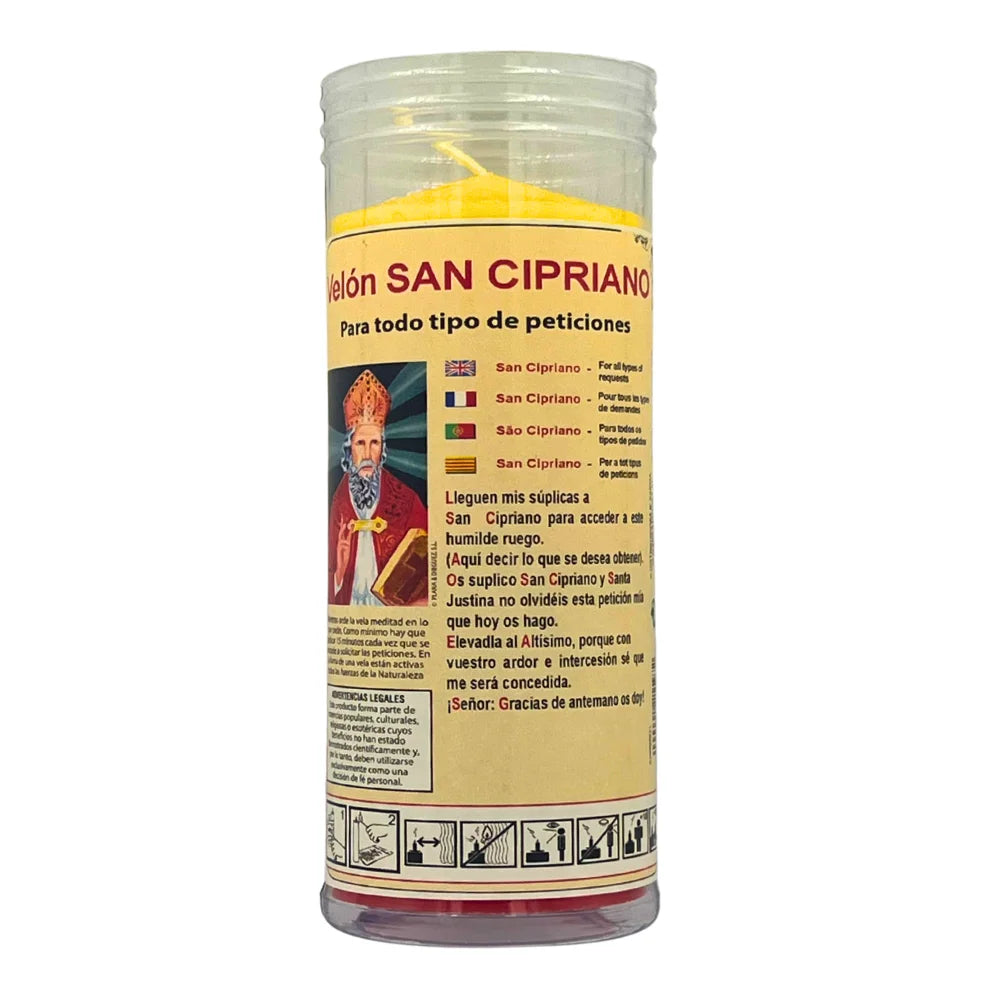 Velón de San Cipriano con Oración — Protección y Peticiones