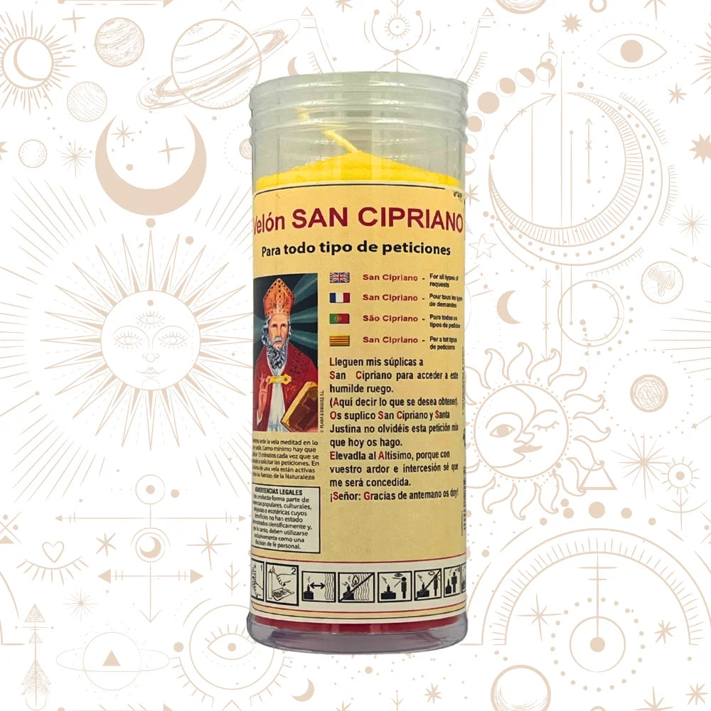 Velón de San Cipriano con Oración — Protección y Peticiones