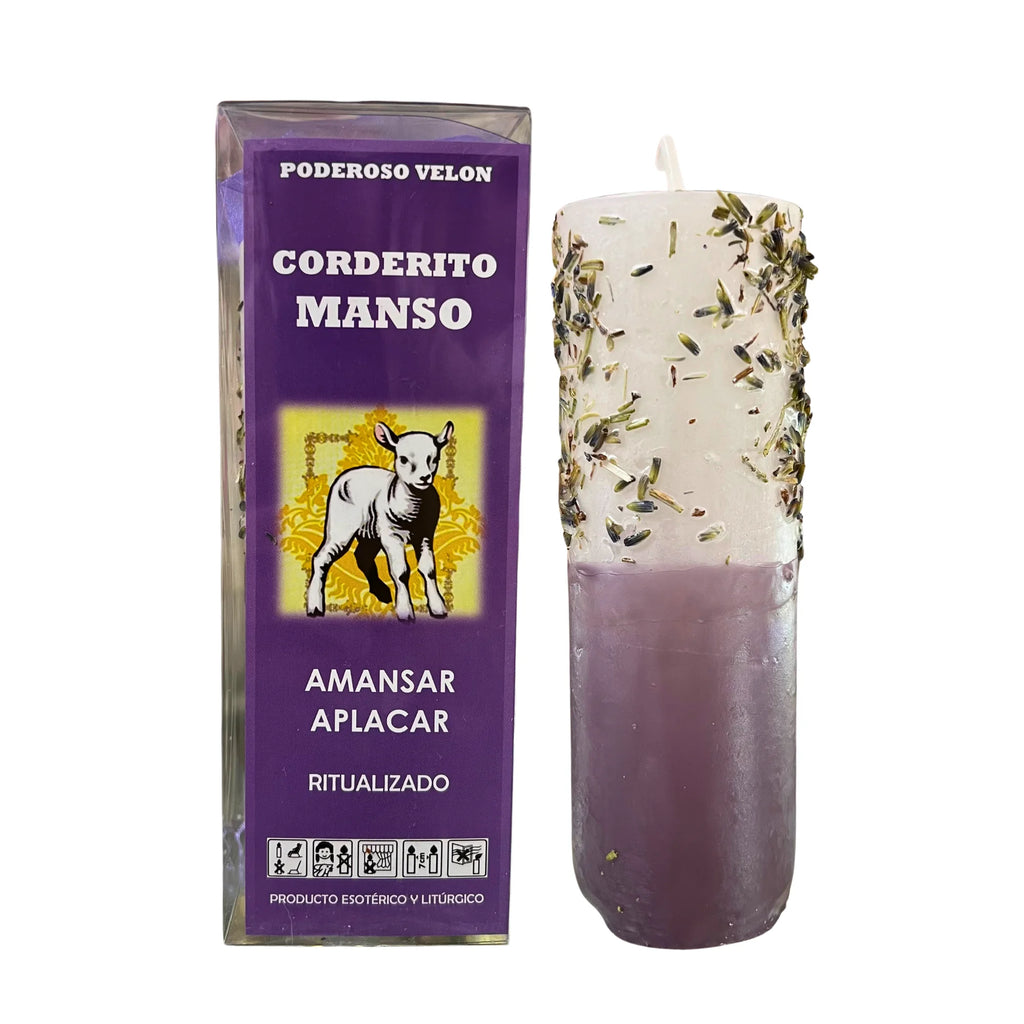 Vela Ritual del Cordero Manso — Amansamiento, Calma y Armonía