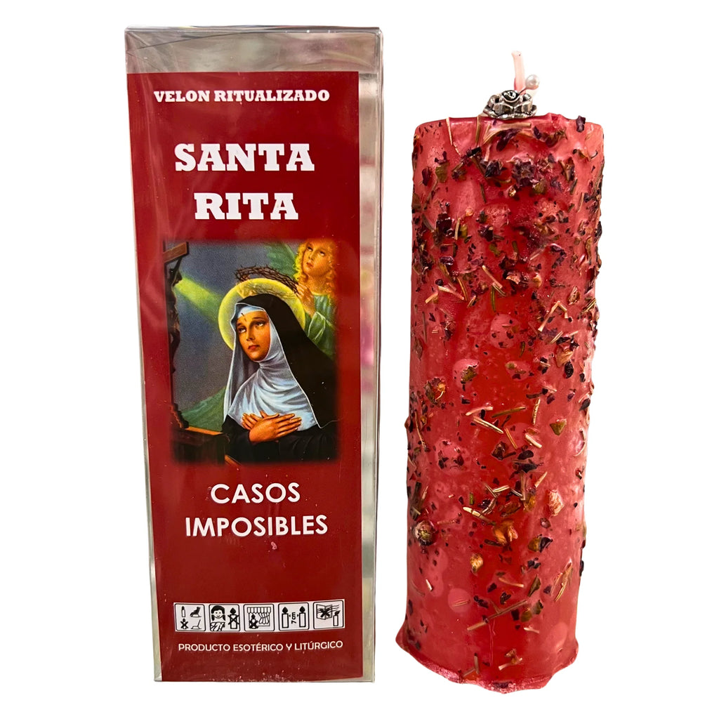 Vela Ritual de Santa Rita — Casos Imposibles con Amuleto y Alfiler