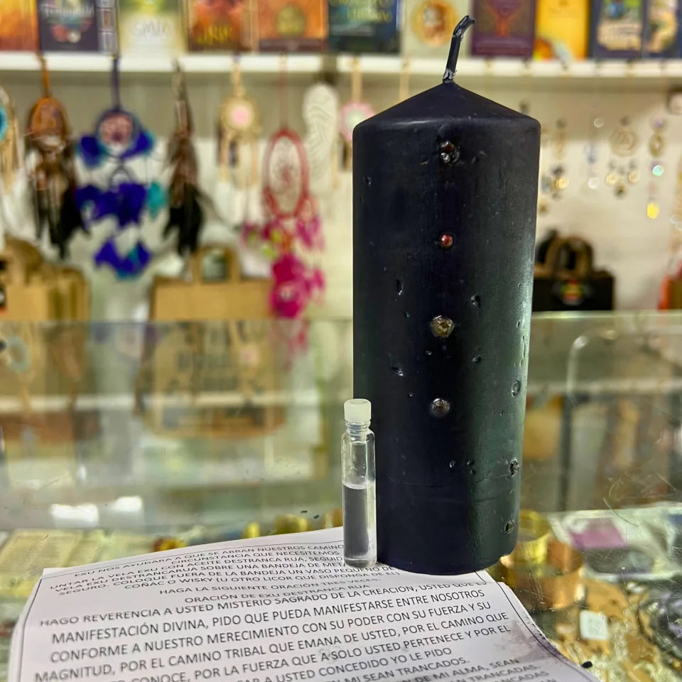 Vela Ritual de Exú y las 7 Pimientas — Abrecaminos y Protección Espiritual