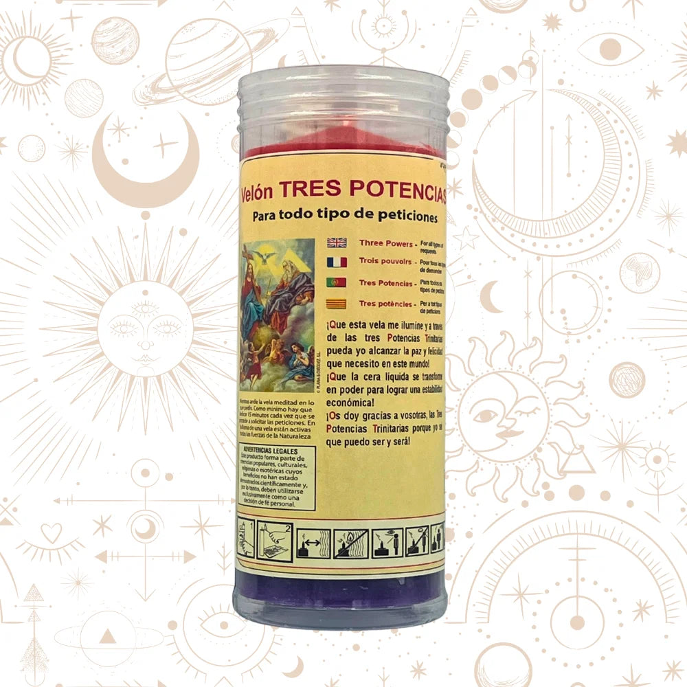 Vela de los 3 Poderes — Amor, Prosperidad y Protección