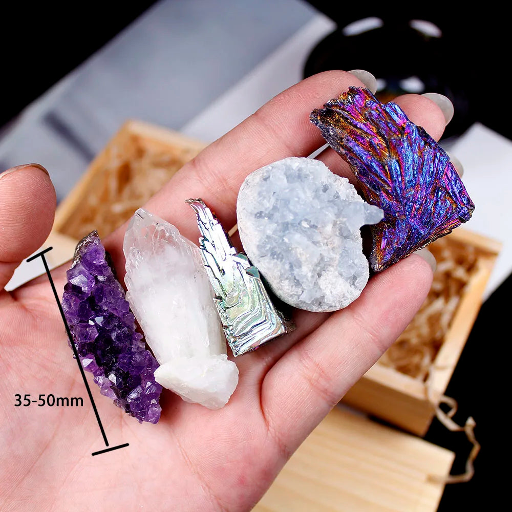 Cofre del Tesoro de Minerales Naturales — Colección de Cristales