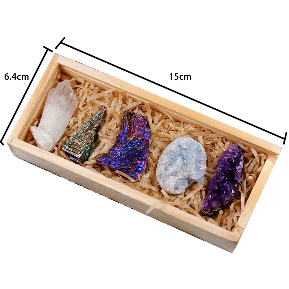 Cofre del Tesoro de Minerales Naturales — Colección de Cristales