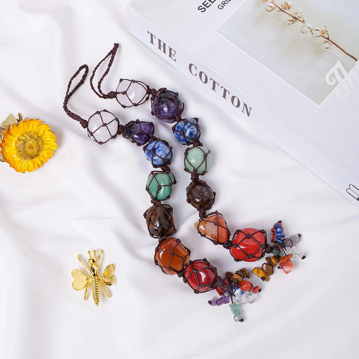 Colgante de Cristales Naturales — Amuleto Decorativo de Chakras