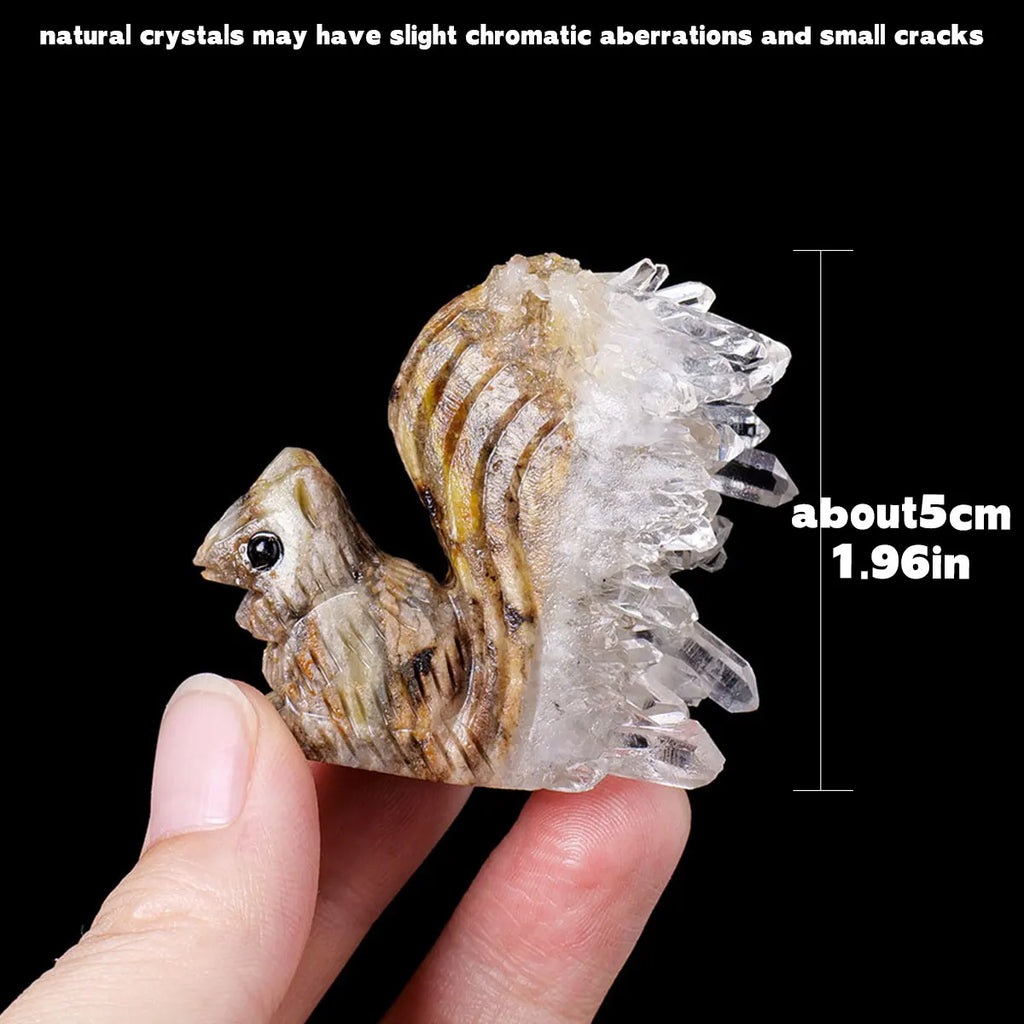 Ardilla de Cuarzo Natural — Guardiana del Bosque