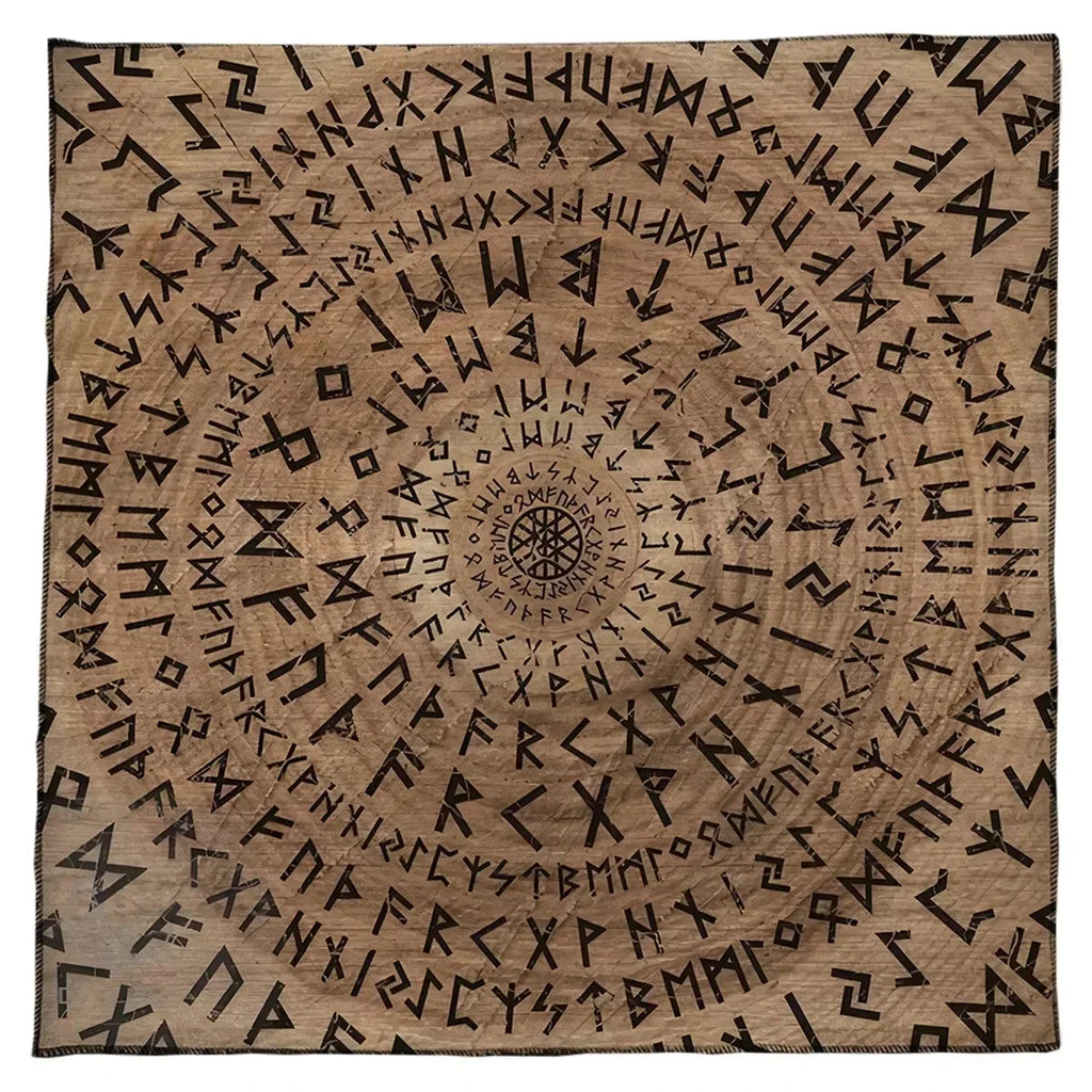 ᚠᚢᚦᚨᚱᚲ Mantel de Altar Nórdico — Runas del Futhark Antiguo