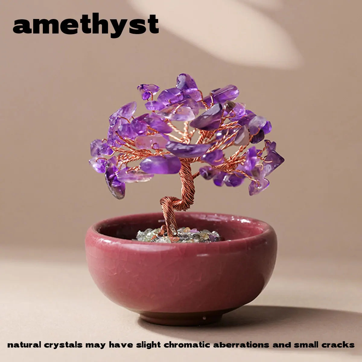 Árbol de la Abundancia con Cristales Naturales — Feng Shui y Decoración Espiritual