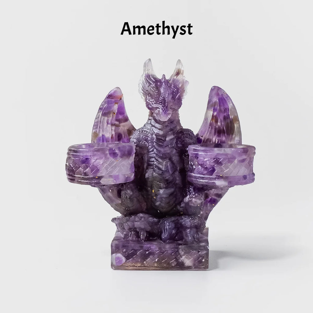 Dragón Guardián de Cristales Naturales — Figura Decorativa de Altar