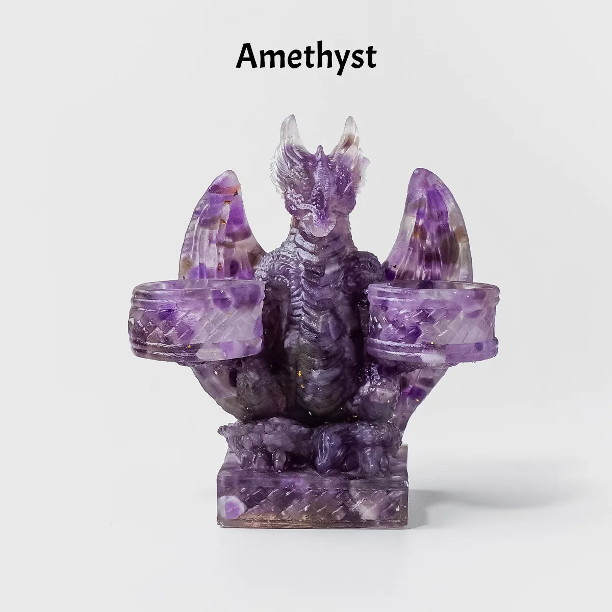 Dragón Guardián de Cristales Naturales — Figura Decorativa de Altar