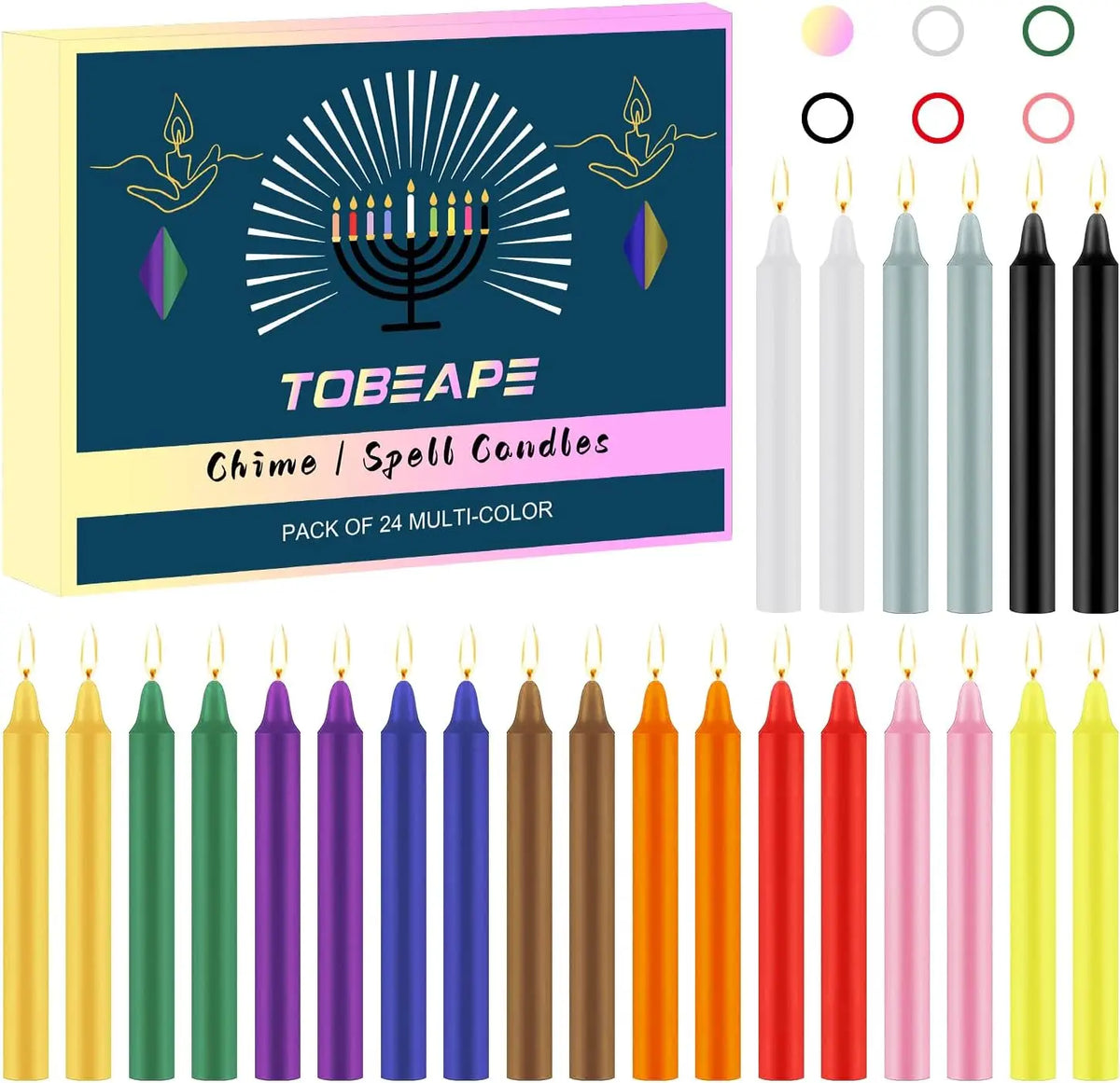 Pack de 24 Velas de Colores — Rituales, Altares y Decoración