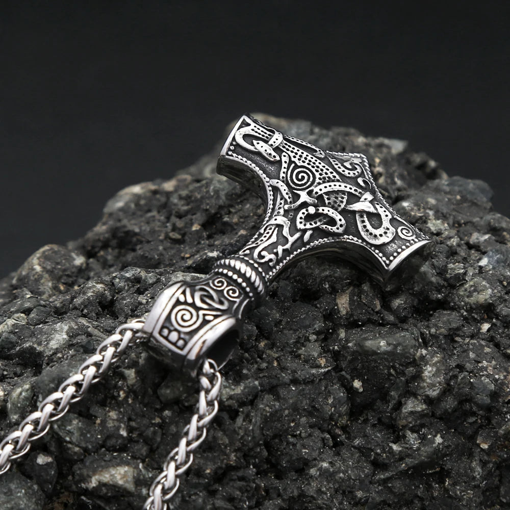 Colgante Martillo de Thor — Mjölnir Vikingo de Acero Inoxidable 316L