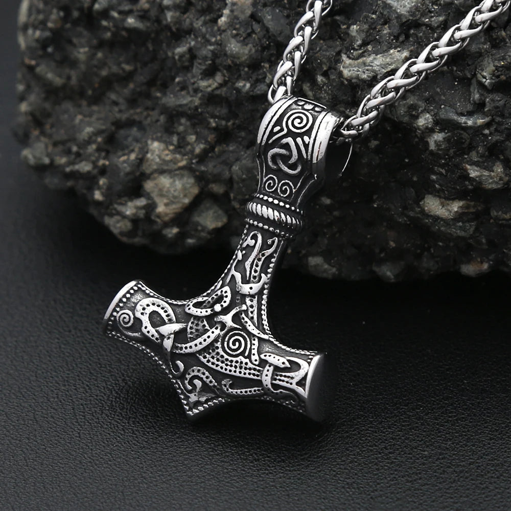 Colgante Martillo de Thor — Mjölnir Vikingo de Acero Inoxidable 316L
