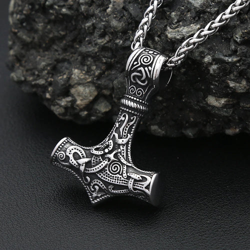 Colgante Martillo de Thor — Mjölnir Vikingo de Acero Inoxidable 316L