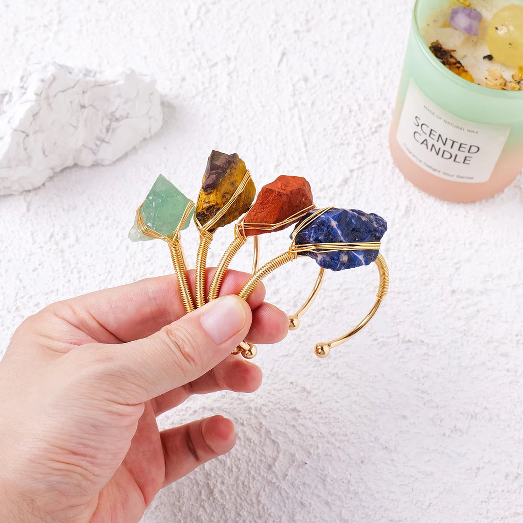 Pulsera de Cristal Natural en Bruto — Joyería Espiritual
