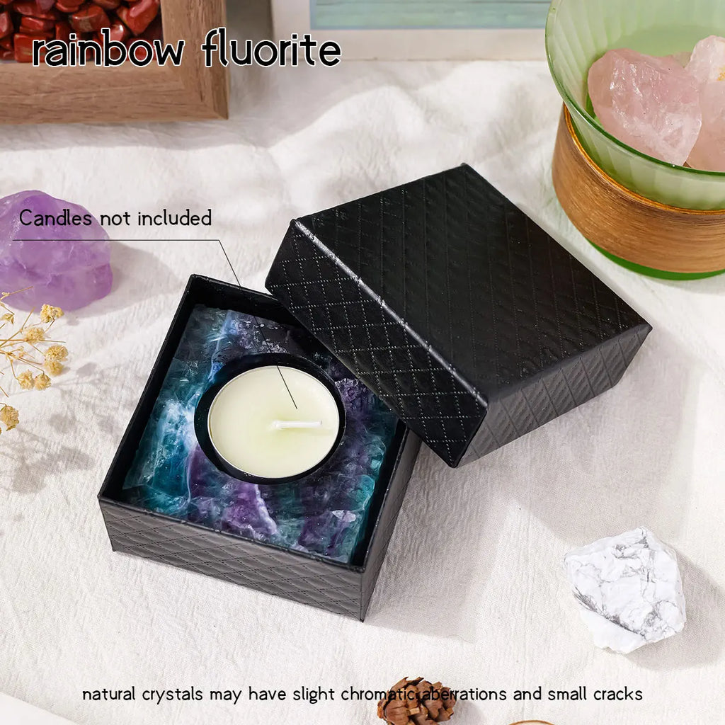 Portavelas de Cristal Natural en Bruto — Decoración de Altar