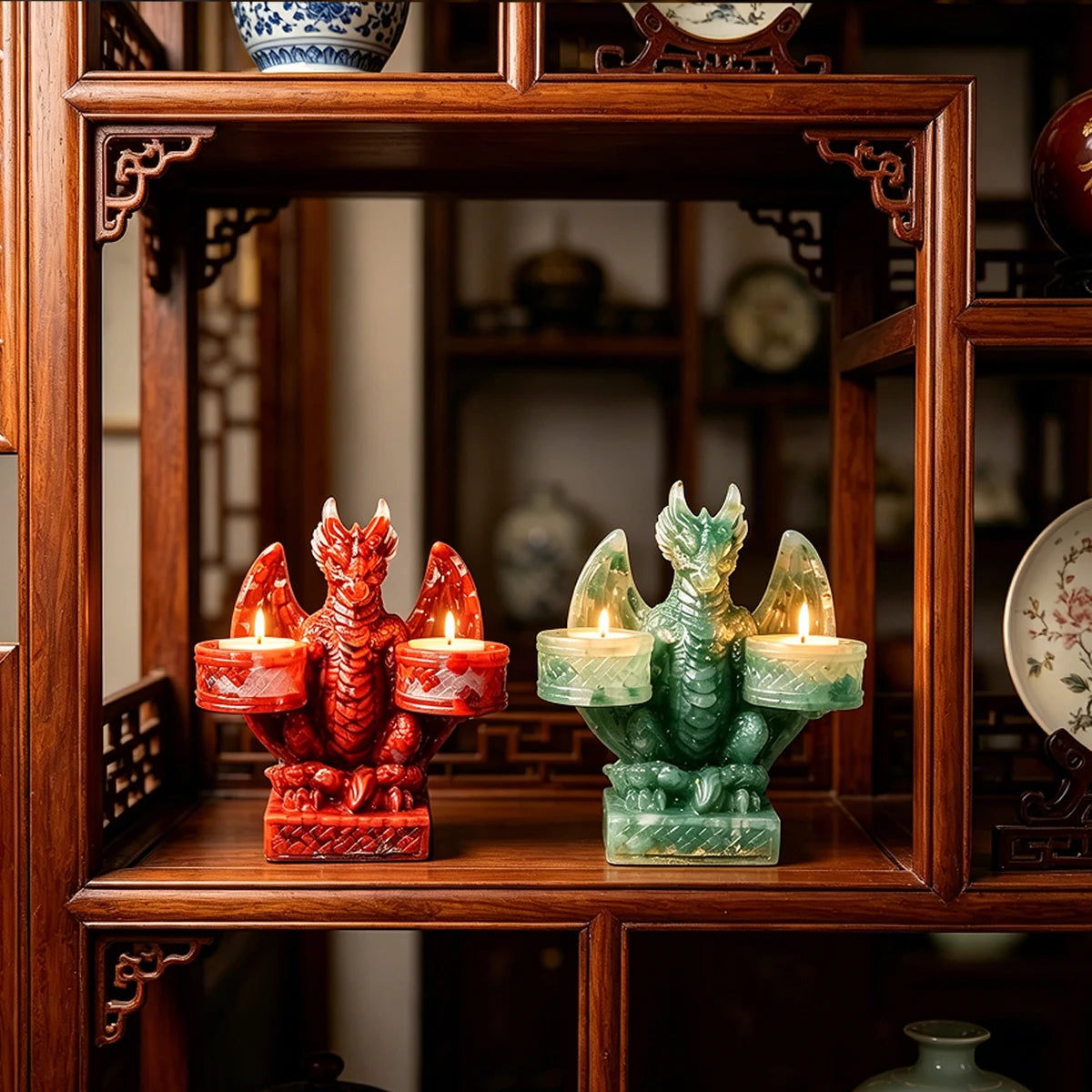 Dragón Guardián de Cristales Naturales — Figura Decorativa de Altar