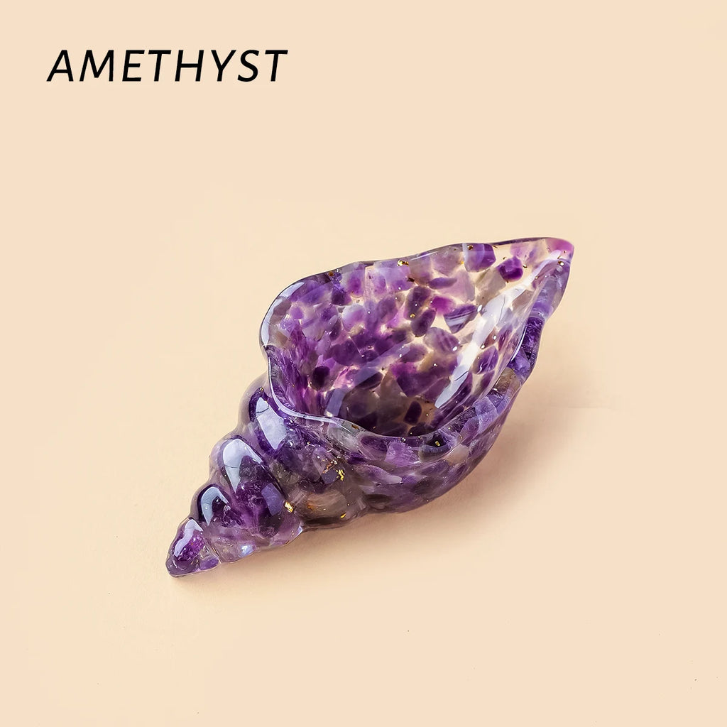 Concha de Cristal Natural — Figura Decorativa de Armonía y Prosperidad