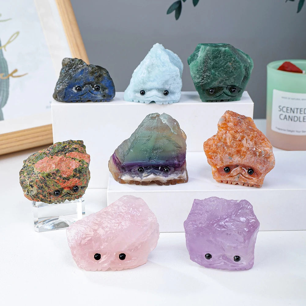 Erizo de Cristales Naturales en Bruto — Figura Decorativa
