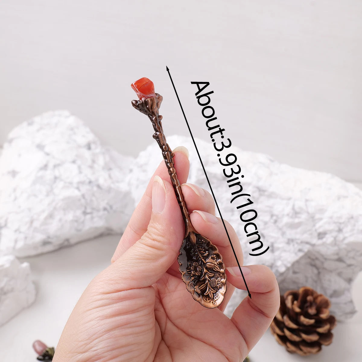 Mini Cucharita de Cristal Natural — Accesorio Decorativo de Altar
