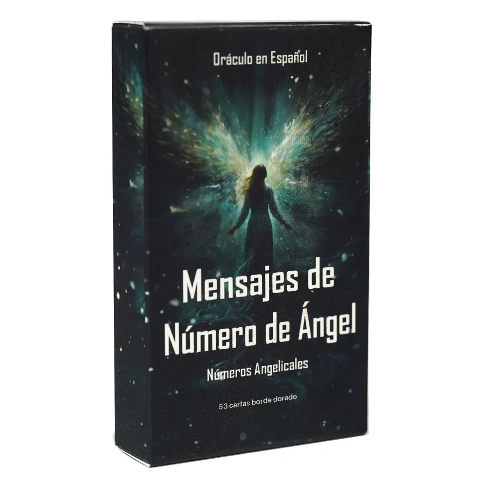 Oráculo de los Números Angelicales — 53 Cartas con Bordes Dorados