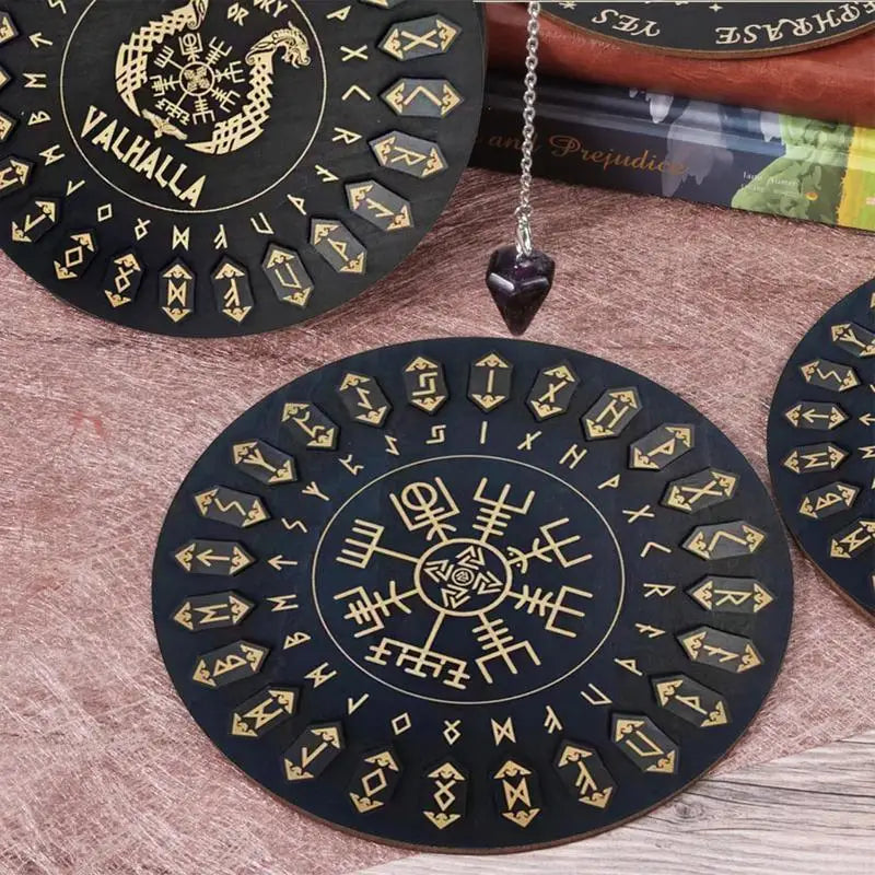 Set de Runas de Bruja — 25 Runas y Tablero de Madera para Adivinación