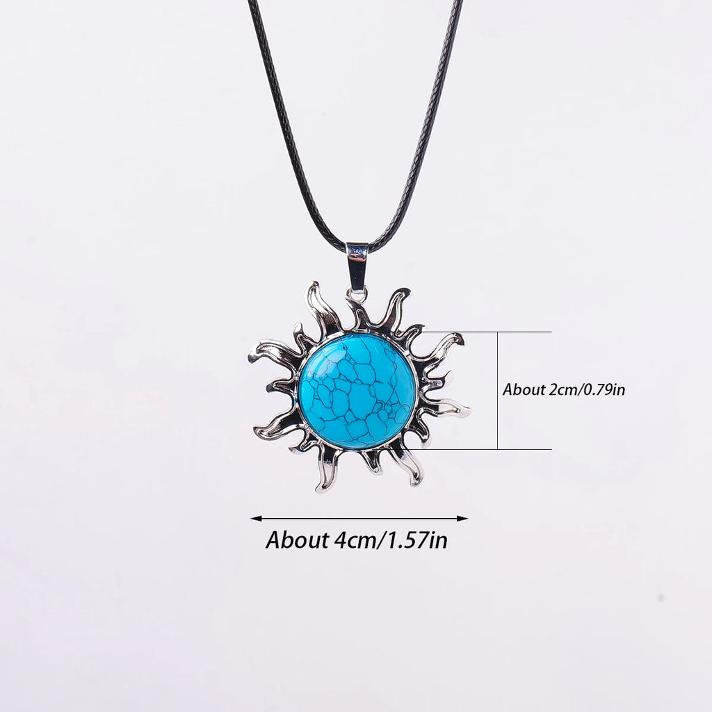 Colgante del Sol de Apolo con Cristal Natural — Amuleto Solar