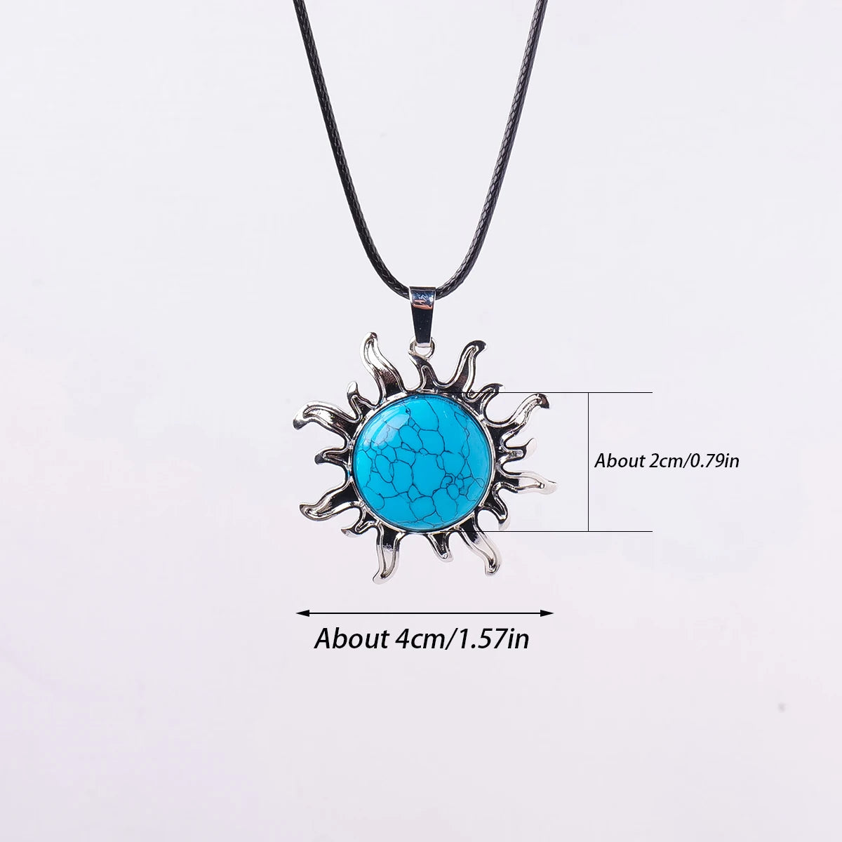 Colgante del Sol de Apolo con Cristal Natural — Amuleto Solar