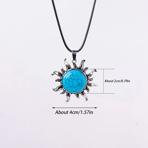 Colgante del Sol de Apolo con Cristal Natural — Amuleto Solar