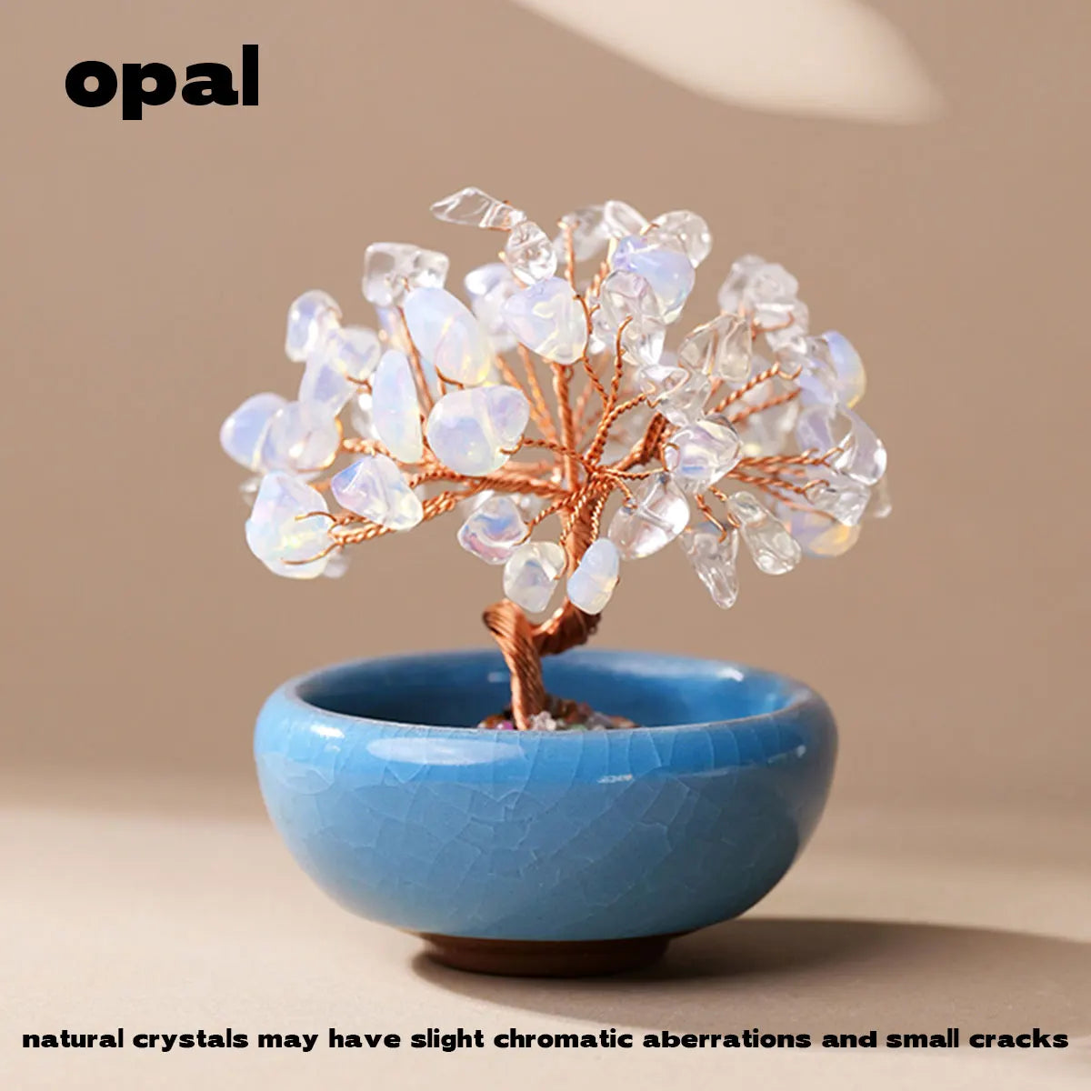 Árbol de la Abundancia con Cristales Naturales — Feng Shui y Decoración Espiritual