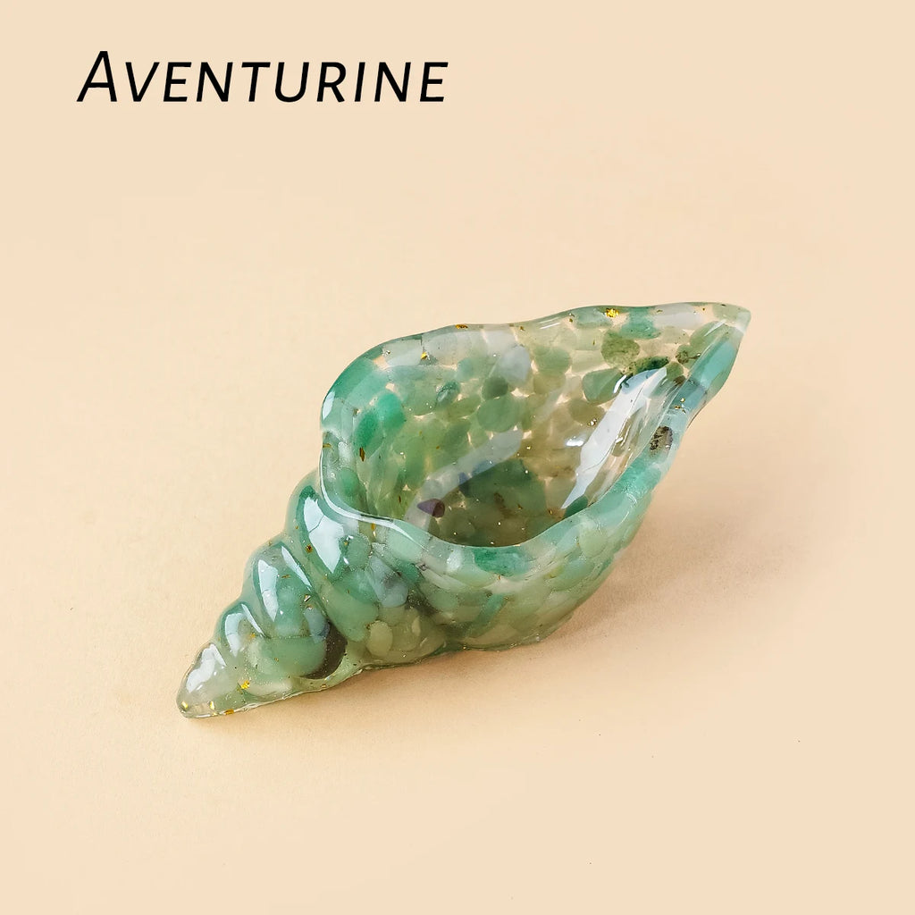 Concha de Cristal Natural — Figura Decorativa de Armonía y Prosperidad