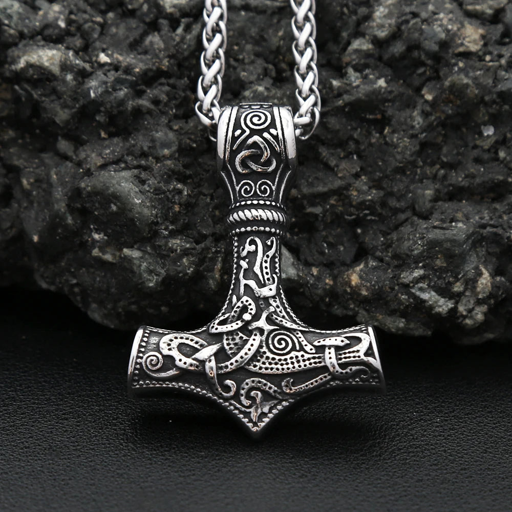 Colgante Martillo de Thor — Mjölnir Vikingo de Acero Inoxidable 316L