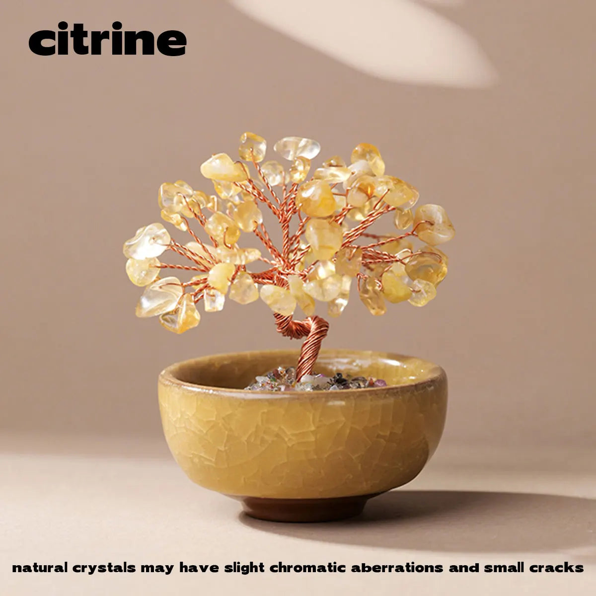 Árbol de la Abundancia con Cristales Naturales — Feng Shui y Decoración Espiritual