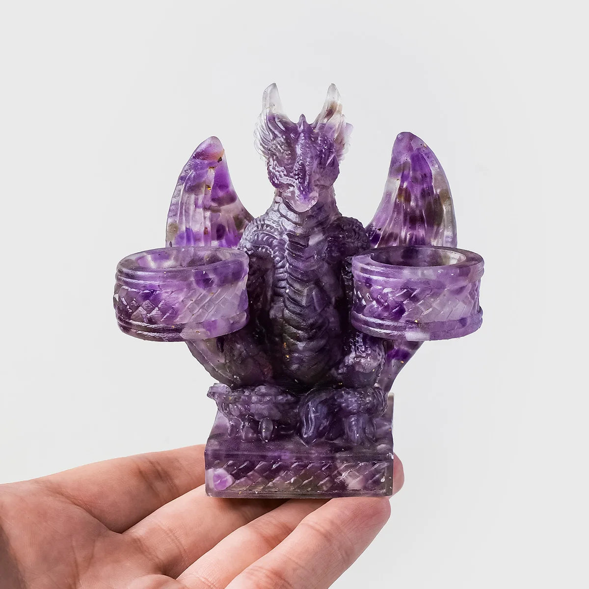 Dragón Guardián de Cristales Naturales — Figura Decorativa de Altar