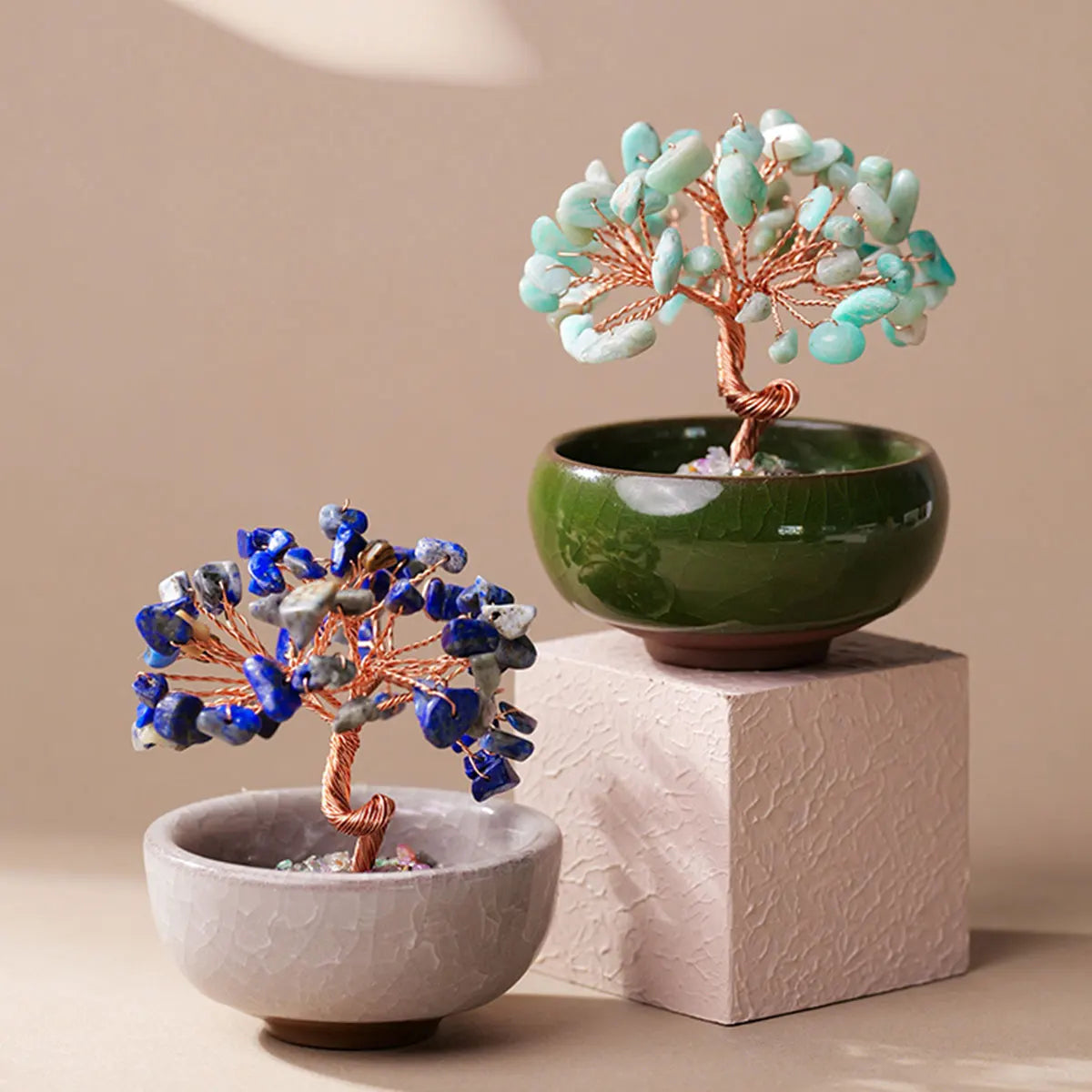 Árbol de la Abundancia con Cristales Naturales — Feng Shui y Decoración Espiritual