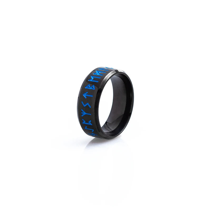 Anillo Vikingo de Runas — Acero Inoxidable de Inspiración Nórdica