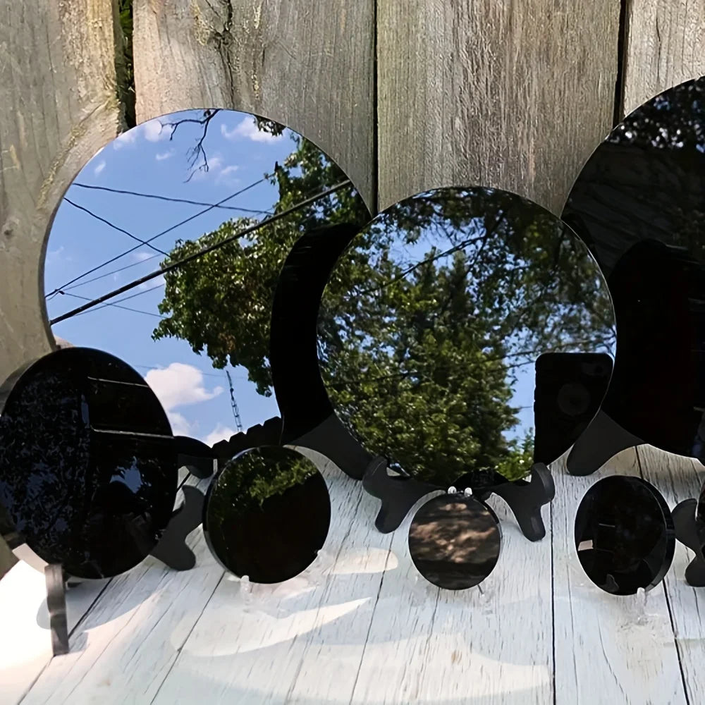 Espejo Mágico de Obsidiana Natural — Visión e Intuición