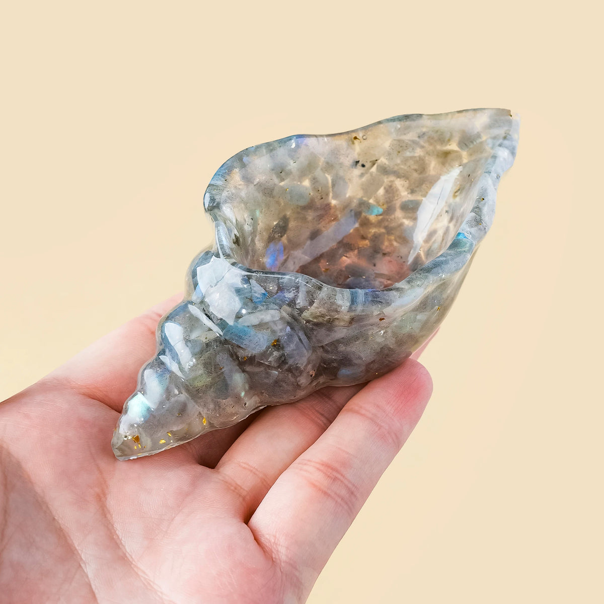 Concha de Cristal Natural — Figura Decorativa de Armonía y Prosperidad