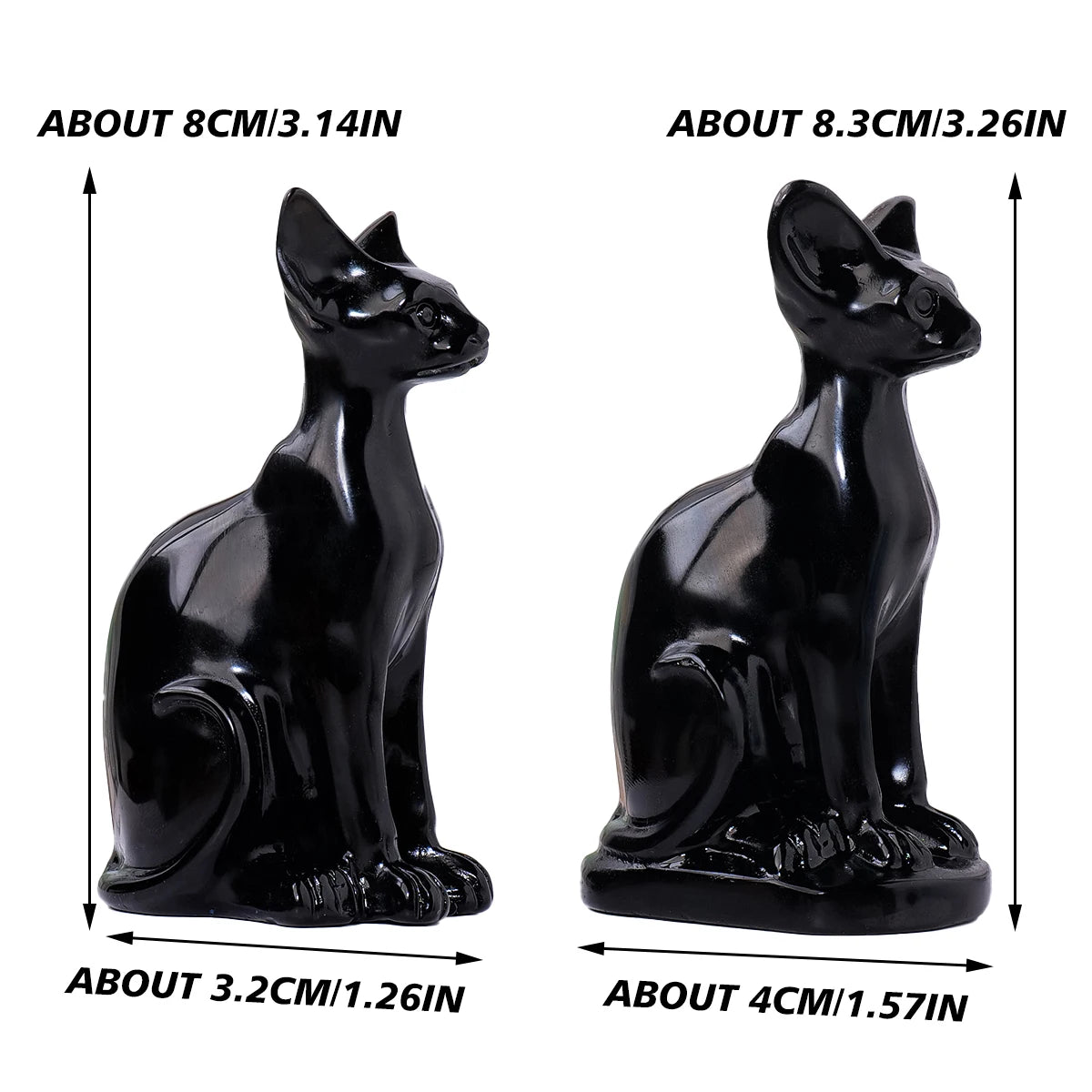 Gato Esfinge de Cristal Natural — Figura de Misterio y Elegancia