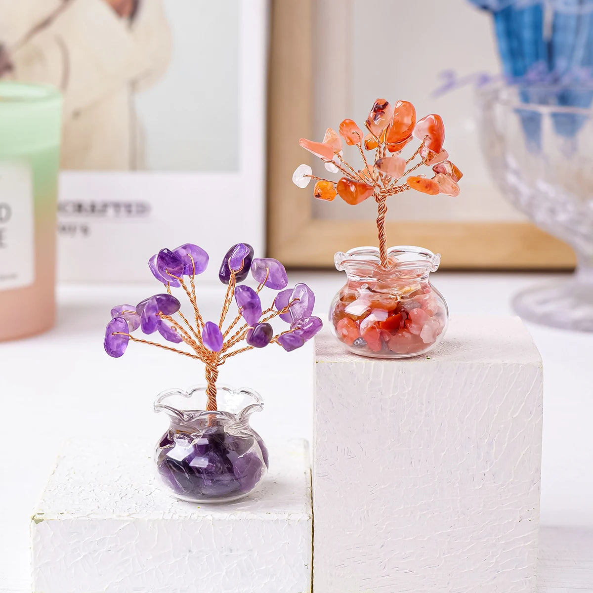 Mini Árbol de Cristales Naturales — Árbol de la Abundancia