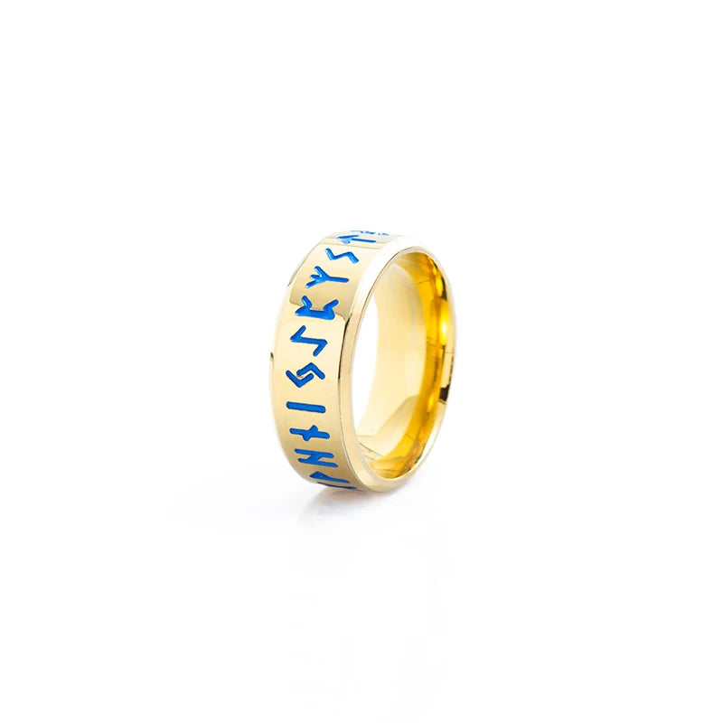 Anillo Vikingo de Runas — Acero Inoxidable de Inspiración Nórdica