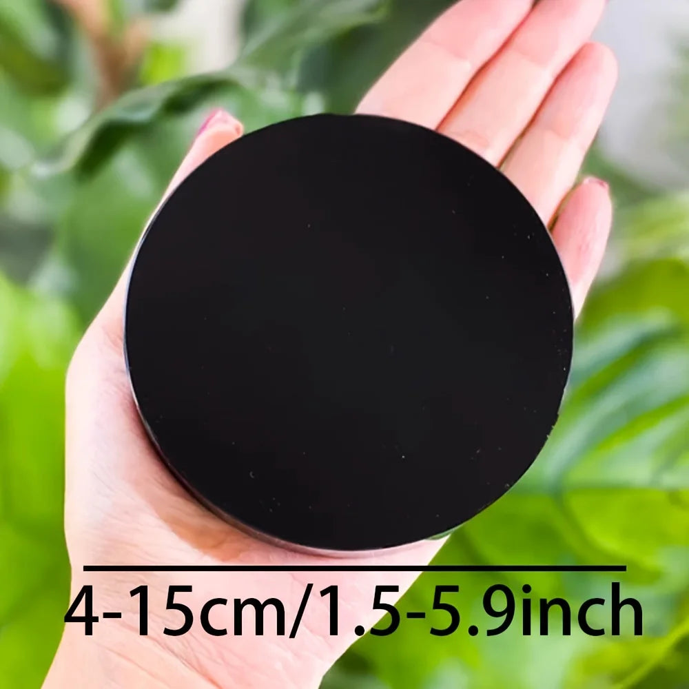 Espejo Mágico de Obsidiana Natural — Visión e Intuición