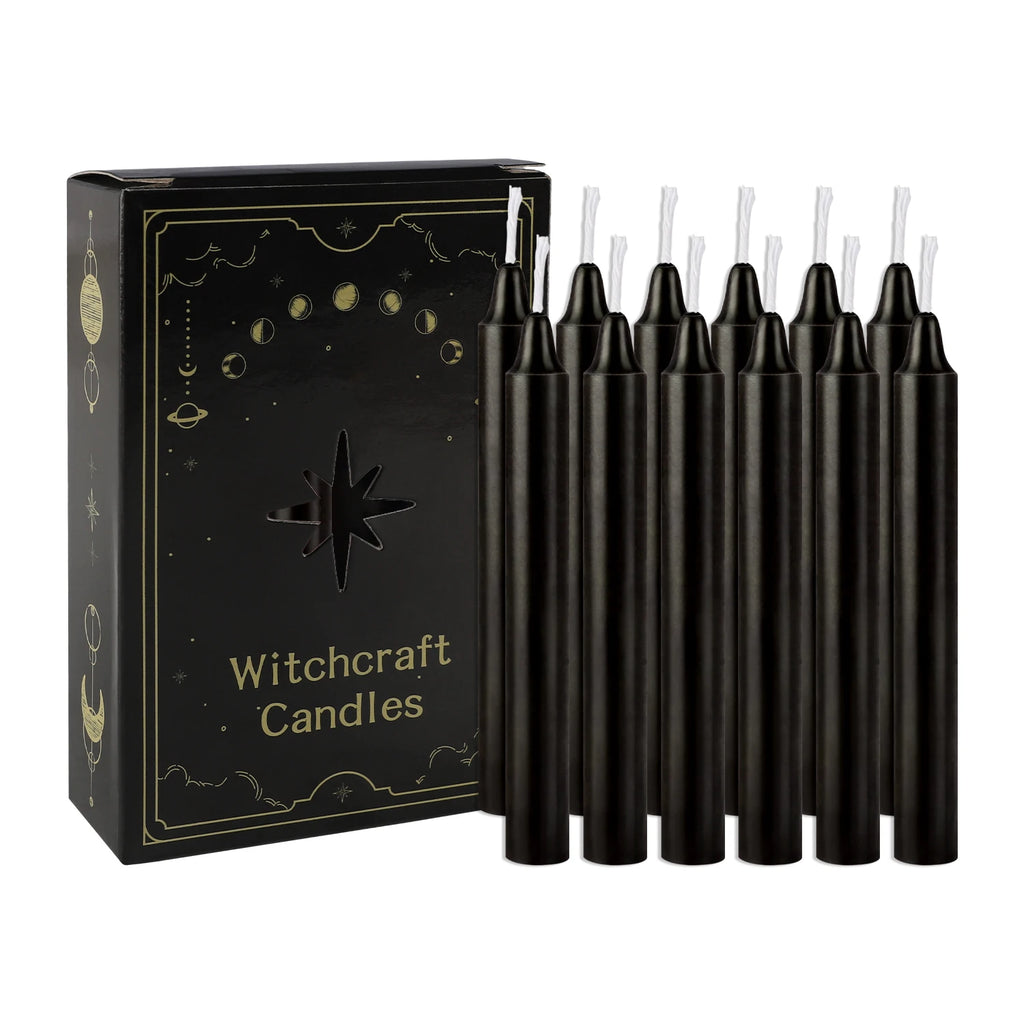 Pack de 12 Velas Negras — Protección, Limpieza Espiritual y Rituales