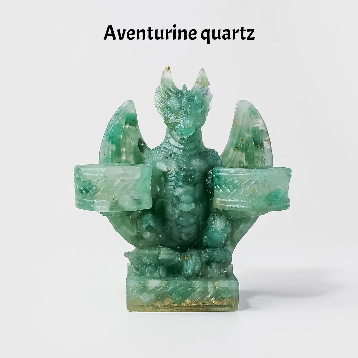 Dragón Guardián de Cristales Naturales — Figura Decorativa de Altar