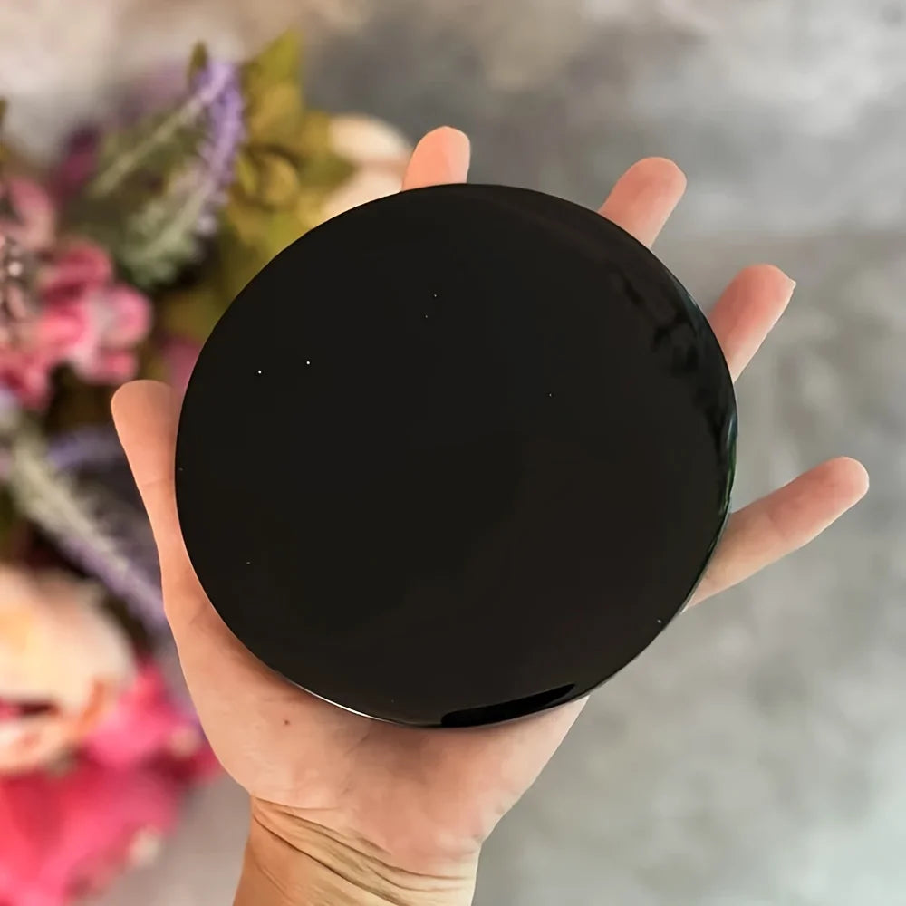 Espejo Mágico de Obsidiana Natural — Visión e Intuición